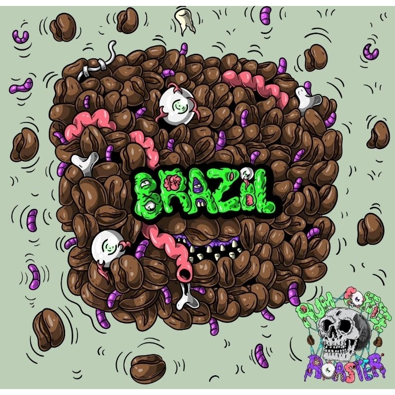 เมล็ดกาแฟ Rum BrazilSantos คั่วกลางขนาด 250กรัม