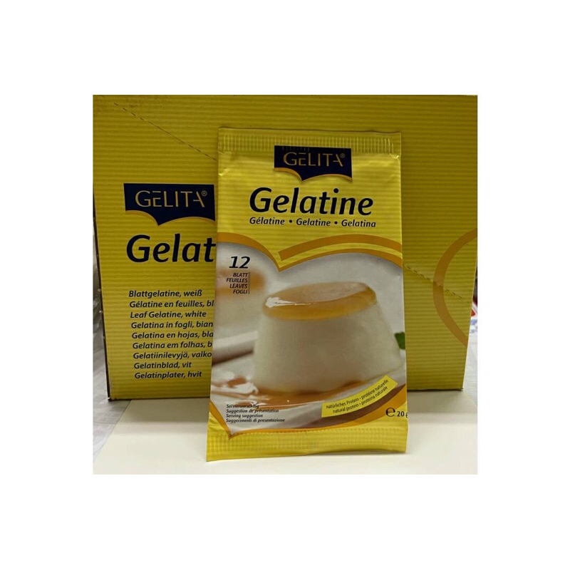 Gelita Gelatine เจลาตินแผ่น 20 กรัม12แผ่น