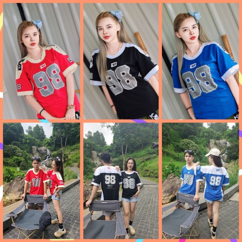 เสื้อยืดคอกลมโอเวอร์ไซส์ ผ้าคอตตอนแนวสปอร์ต ใส่ได้ทั้งชายและหญิง งานกระแสงานตามหา