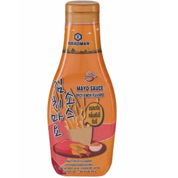 Kikkoman Spicy Kimchi Mayo Sauce (คิคโคแมน ซอสมาโย กลิ่นสไปซี่กิมจิ)