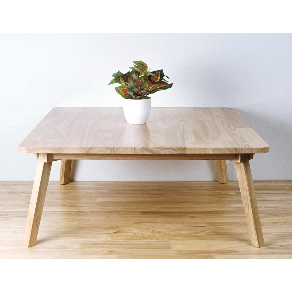 T07 โต๊ะญี่ปุ่นจัตุรัส (ลบมุม) แบบไม้จ๊อย