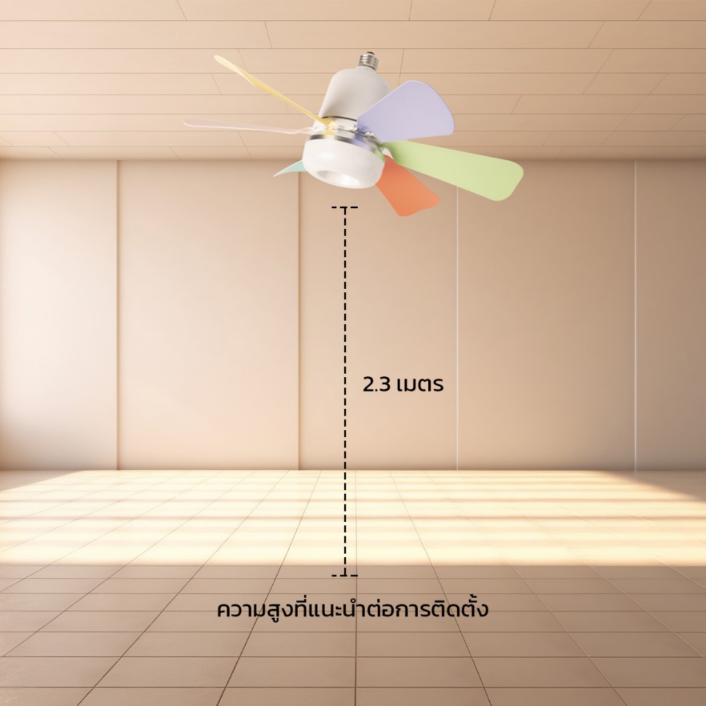 IWACHI โคมไฟพัดลม LED 40W พัดลมเพดาน มีไฟในตัว ปรับได้ 3 แสง ขั้วE27 ควบคุมผ่านรีโมท - รูปที่ 4