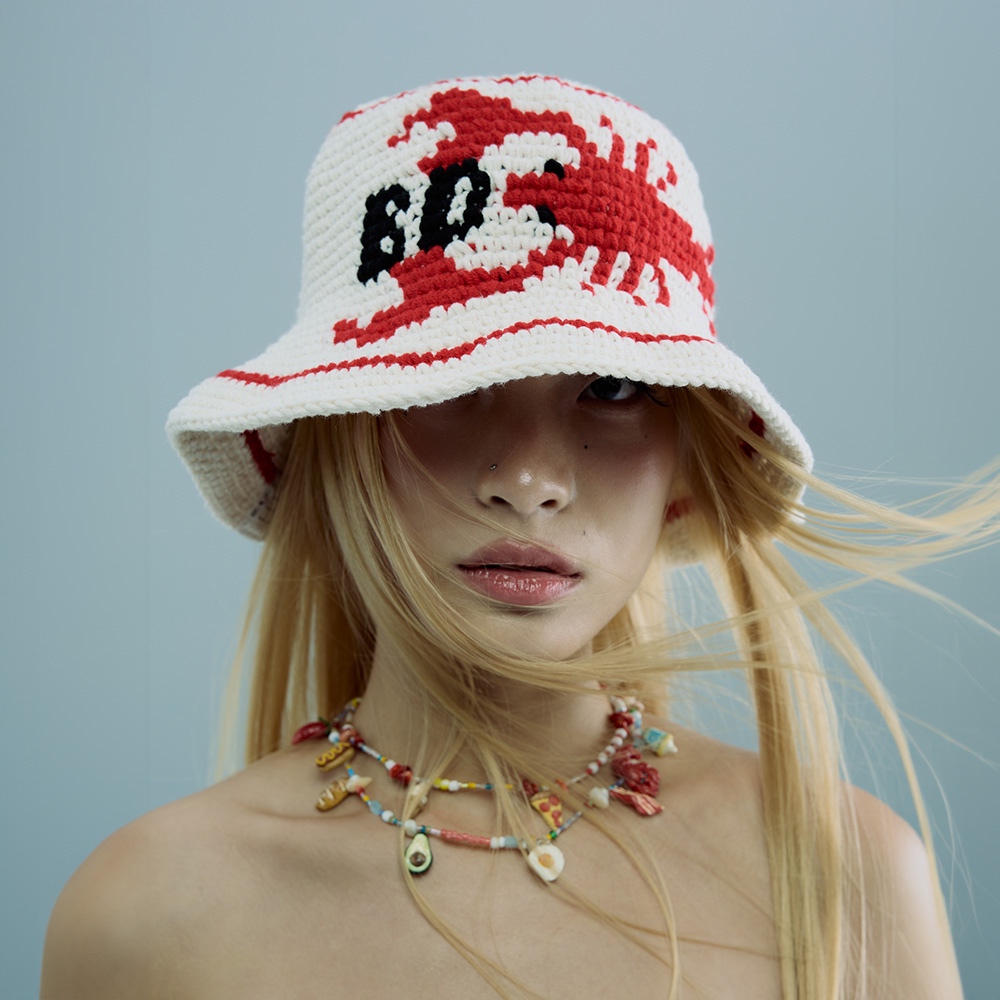 BLACKDOG BKK - RS2419 - Lobster crochet bucket hat - หมวกโครเชต์ถักลาย