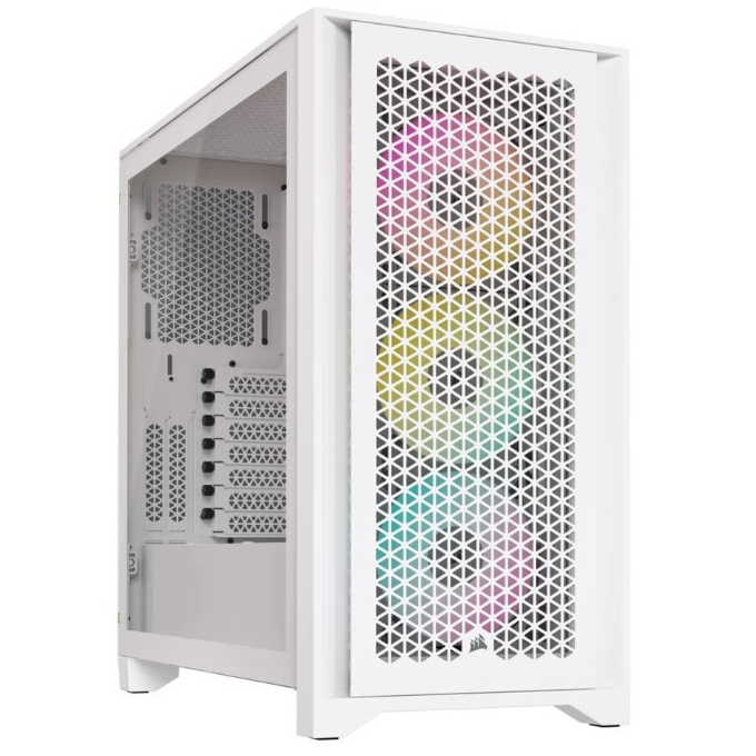 CORSAIR 4000D AIRFLOW WHITE TEMPERED GLASS PANEL 3 x AF120 RGB ELITE