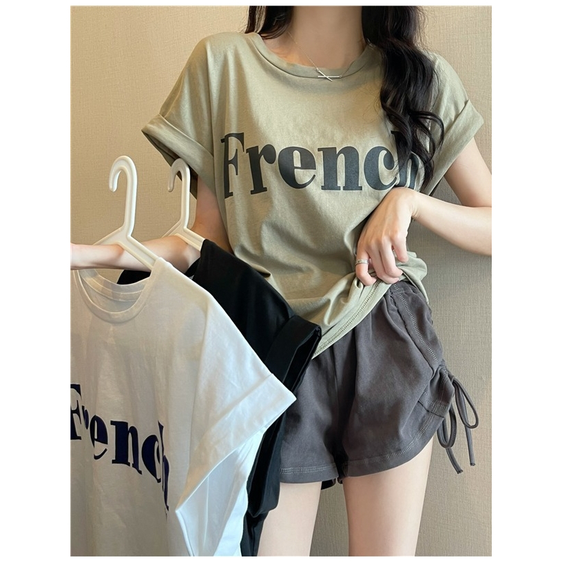 Magma Shop เสื้อยืดคอกลม เสื้อยืดสีพื้นสกรีนลาย แขนกว้าง พร้อมส่งในไทย