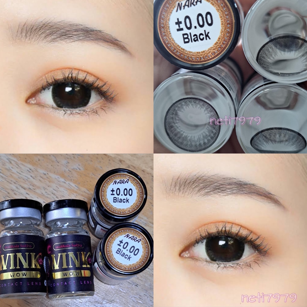 Nara black (สีดำตาโต) eff.18 Wink wow ฝาดำ (ค่าสายตา 0.00 ถึง -10.00)