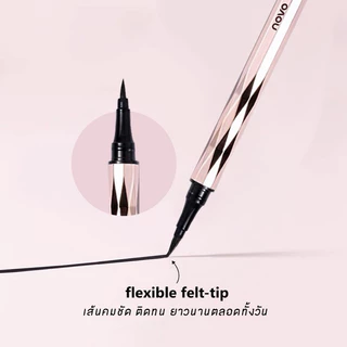 777 (ของแท้/พร้อมส่ง) อายไลน์เนอร์ NOVO zoom in eyes easy to draw eyeliner หัวแปรงเรียวเล็กสุดๆ