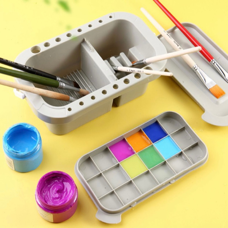 LaLemon Paint Brush 3in1 Washbox กล่องล้างพู่กัน ที่ล้างพู่กัน อุปกรณ์ศิลปะ 3in1 - รูปที่ 6