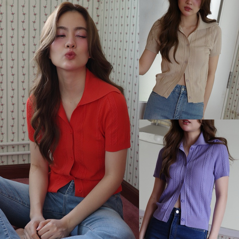 urban apparels | raye draped collar knitted polo