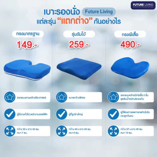 Future Living Best Value เบาะรองหลัง + รองนั่ง เพื่อสุขภาพ เมมโมรี่โฟมแท้ 100% ลดอาการปวดเมื่อย