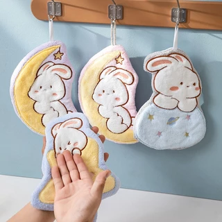 ShopAt.Two[NP-2] ผ้าเช็ดมือการ์ตูนน่ารัก ผ้าเช็ดมือแบบแขวน ดูดซับน้ำแห้งเร็ว