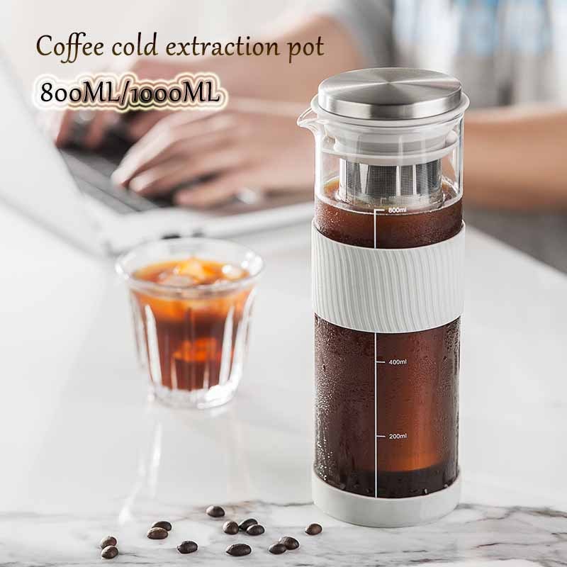 JQTG 800ml สูง Borosilicate แก้วสกัดเย็นเครื่องชงกาแฟทนร้อนและเย็นชงชา