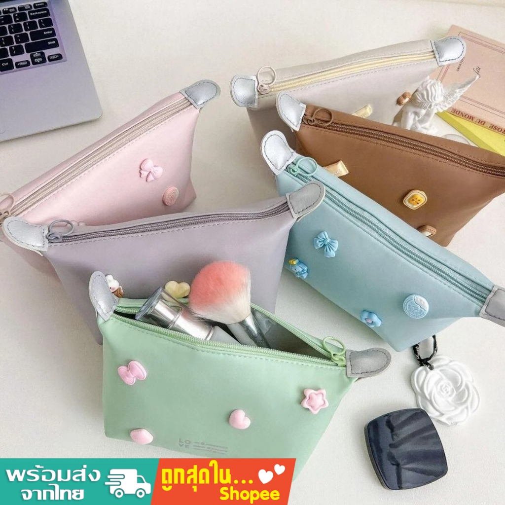 tokyosellected(T2068) กระเป๋าจัดระเบียบเครื่องสำอางค์ เป็นหนังPU+ที่ติดเรซิ่นการ์ตูน