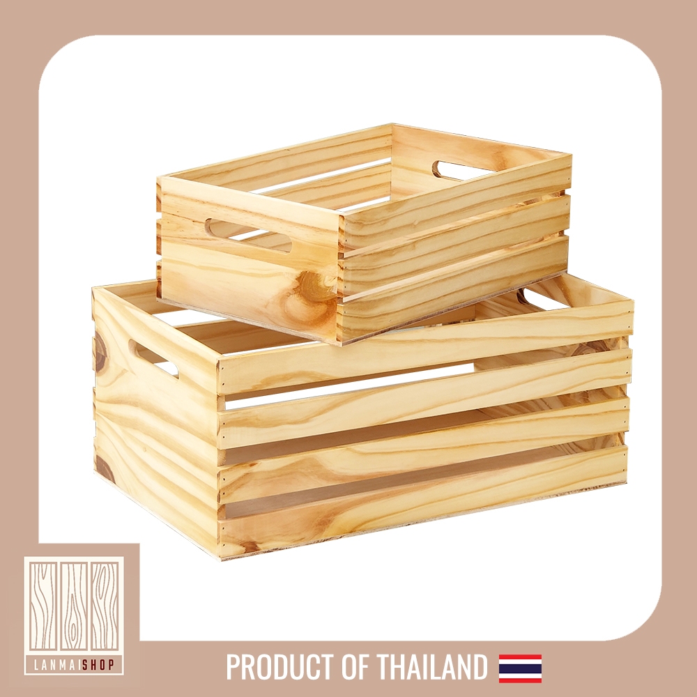 LM6 ลังไม้  รุ่น  - ไม้สน  สไตล์มินิมอล วางของแต่งบ้าน ธรรมชาติ ไม้สนแท้ สไตล์ญี่ปุ่น สวย