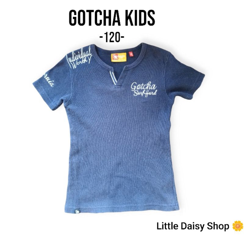 มือสองเสื้อยืดสีน้ำเงิน Gotcha Kids ไซส์ 120 (5-6 ขวบ)