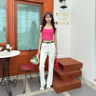 Acasey กางเกงขายาวผู้หญิง ขาม้า ม้ากลาง ผ้าโรเชฟ ทรงสวย เก็บทุกสัดส่วน ไซส์ S - 3XL