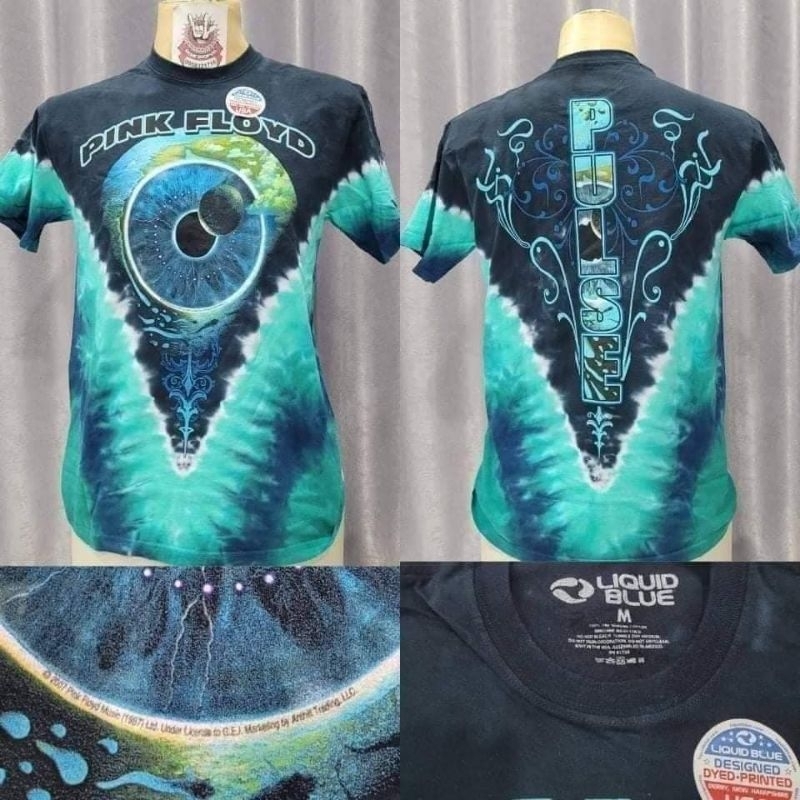 🌍Liquid blue  Pink floyd OVP Vintage เสื้อยืดOvp มัดย้อม งานลิขสิทธิ์แท้ มือ1 ลิขขวิดบลู