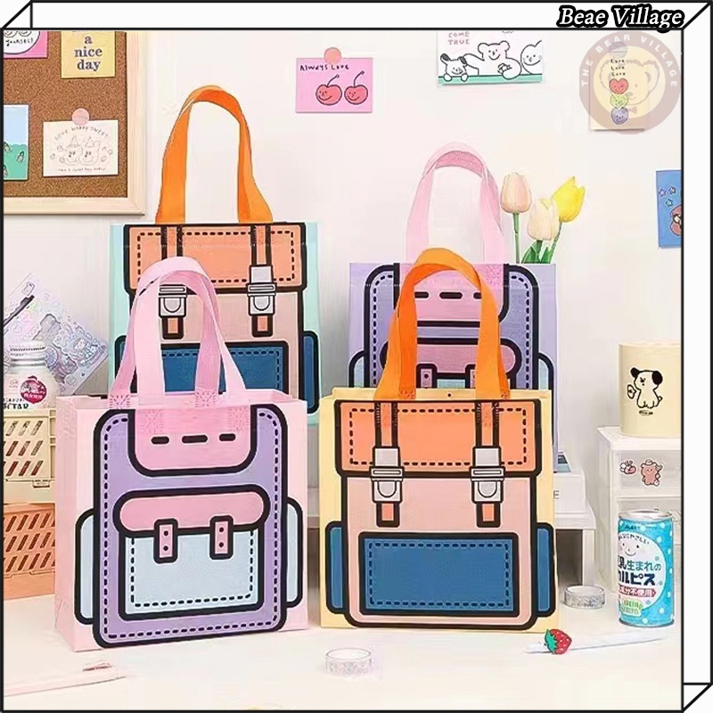 Am bag กระเป๋าถือ ใส่อาหารและกล่องข้าว ไทย🇹🇭ถุงซิปก้นตั้งลายการ์ตูน ถุงใส่ขนมของชำร่วย สามารถใส่อุปกรณ์ไปโรงเรียนได้