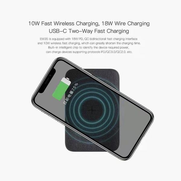 แบตสำรอง Eloop Orsen EW35 ชาร์จเร็วไร้สาย 10000 mAh QC3.0 PD18W