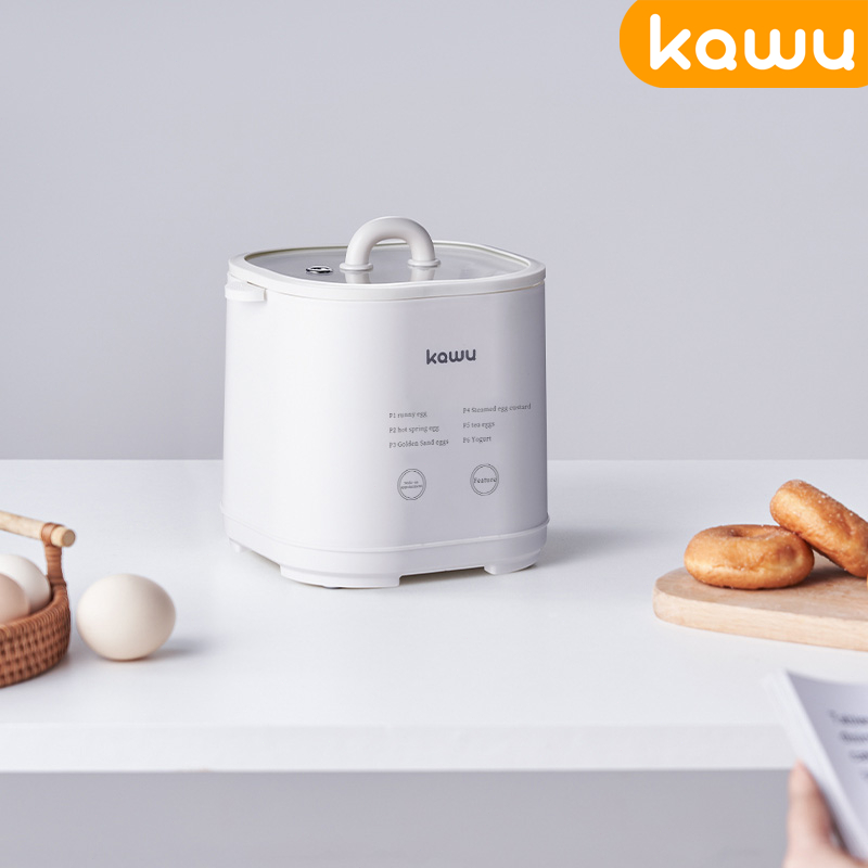 kawu เครื่องต้มไข่ไฟฟ้า ZD10 เครื่องต้มไข่ที่บ้าน เครื่องนึ่งที่นัดหมายได้ หม้อนึ่งพร้อมชามสแตนเลส 304 ไข่ต้มซุป 6 โหมด