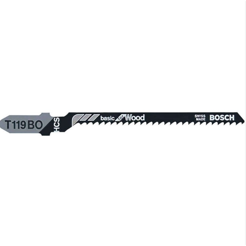 BOSCH ใบเลื่อยจิ๊กซอว์ BOSCH T119BO Basic for Wood (5ใบ/แพค) ขายคำสั่งละ 1แพ็ค 5ใบ