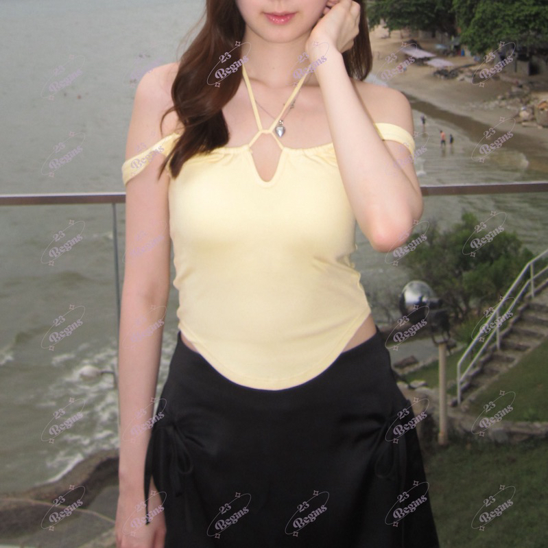 Irene Top เสื้อกล้าม มีฟองน้ำ ผูกได้ 4 เเบบ (869)