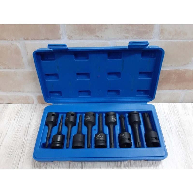 - 10 ตัวต่อ 1 ชุด -  หัวท๊อกขนาดT20/T25/T27/T30/T40/T45/T47/T50/T55/T60 สำหรับด้ามบล็อก 4หุน   หัวลู