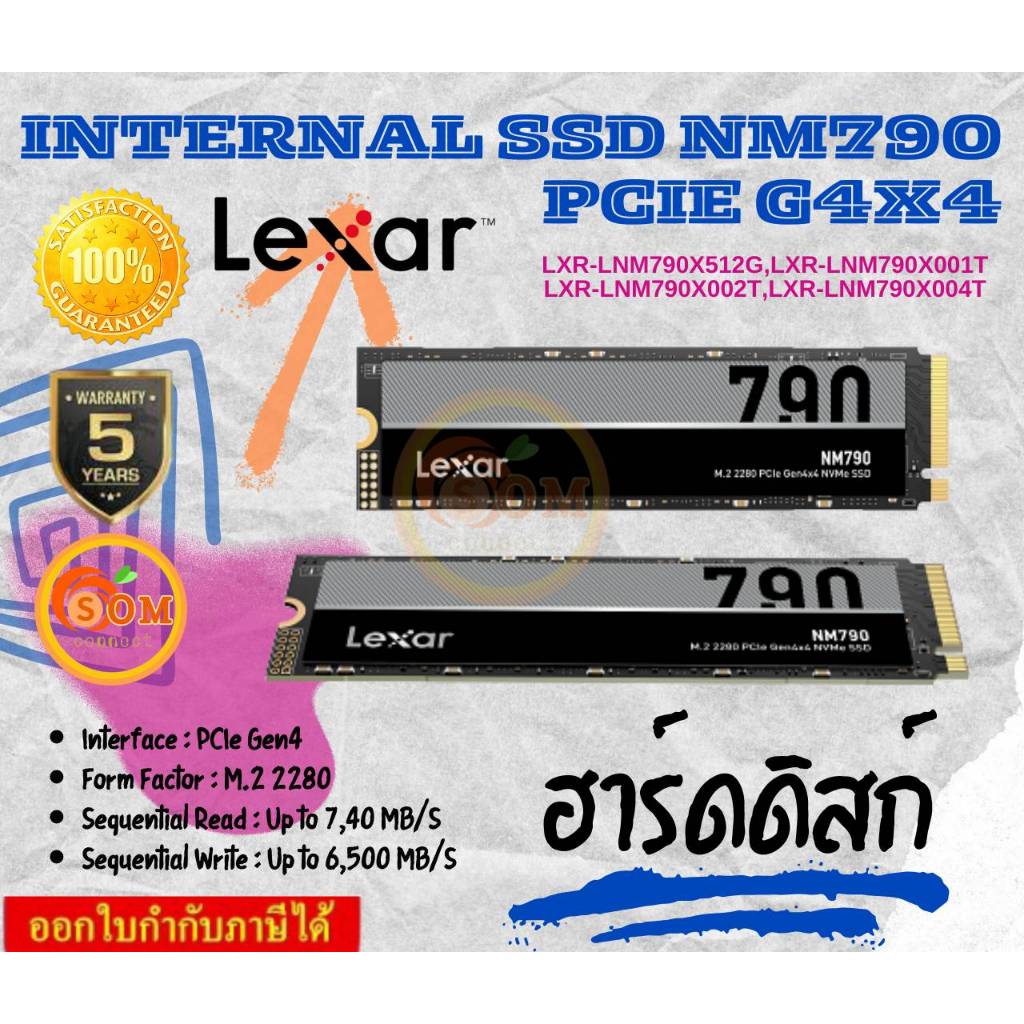 Lexar® 512GB/1TB/2TB/4TB NM710 M.2 2280 PCIe Gen4x4 NVMe SSD   ประกัน 5 ปี