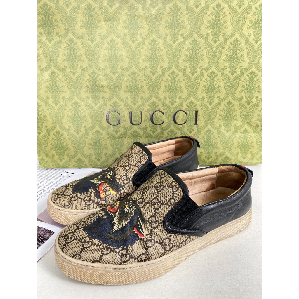 รองเท้า Gucci  SUPREME TIGER  SLIP ON ของแท้ มือสอง