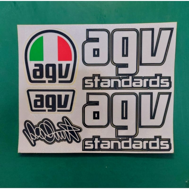 sticker  ชุดติดหมวก3mแท้100%agvชุดใหญ่ลายเช็น