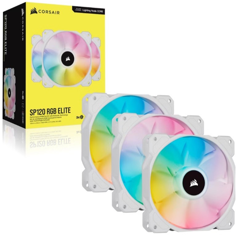 CORSAIR SP120 RGB ELITE FAN TRIPLE PACK WHITE