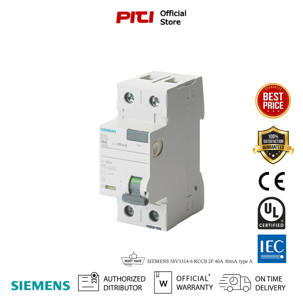 SIEMENS 5SV3314-6 RCCB 2P 40A 30mA type A