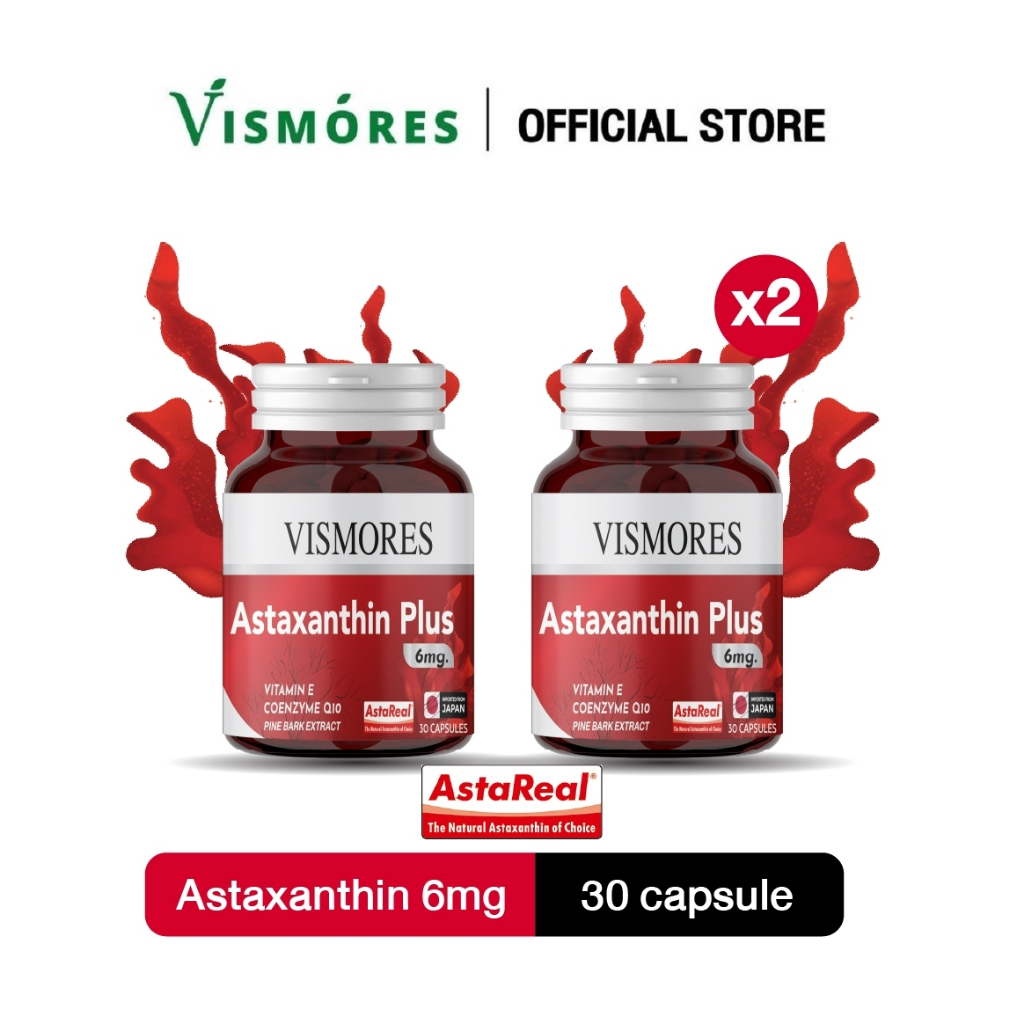 Vismores Astaxanthin 6 mg from Japan แอสตาแซนธิน จากญี่ปุ่น แพ็ค 2 กระปุก