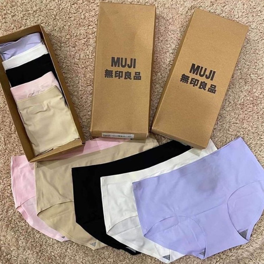 กางเกงในMuji มูจิผู้หญิง สไตล์ญี่ปุ่น เนื้อผ้าคอตตอน กางเกงในไร้ขอบ underwear ระบายอากาศได้ดี สินค้าพร้อมส่ง