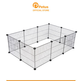 Petus คอกสุนัข DIY ขนาด 35x35 ซม. Dog Fence ซี่กรงห่าง 1.5 ซ…