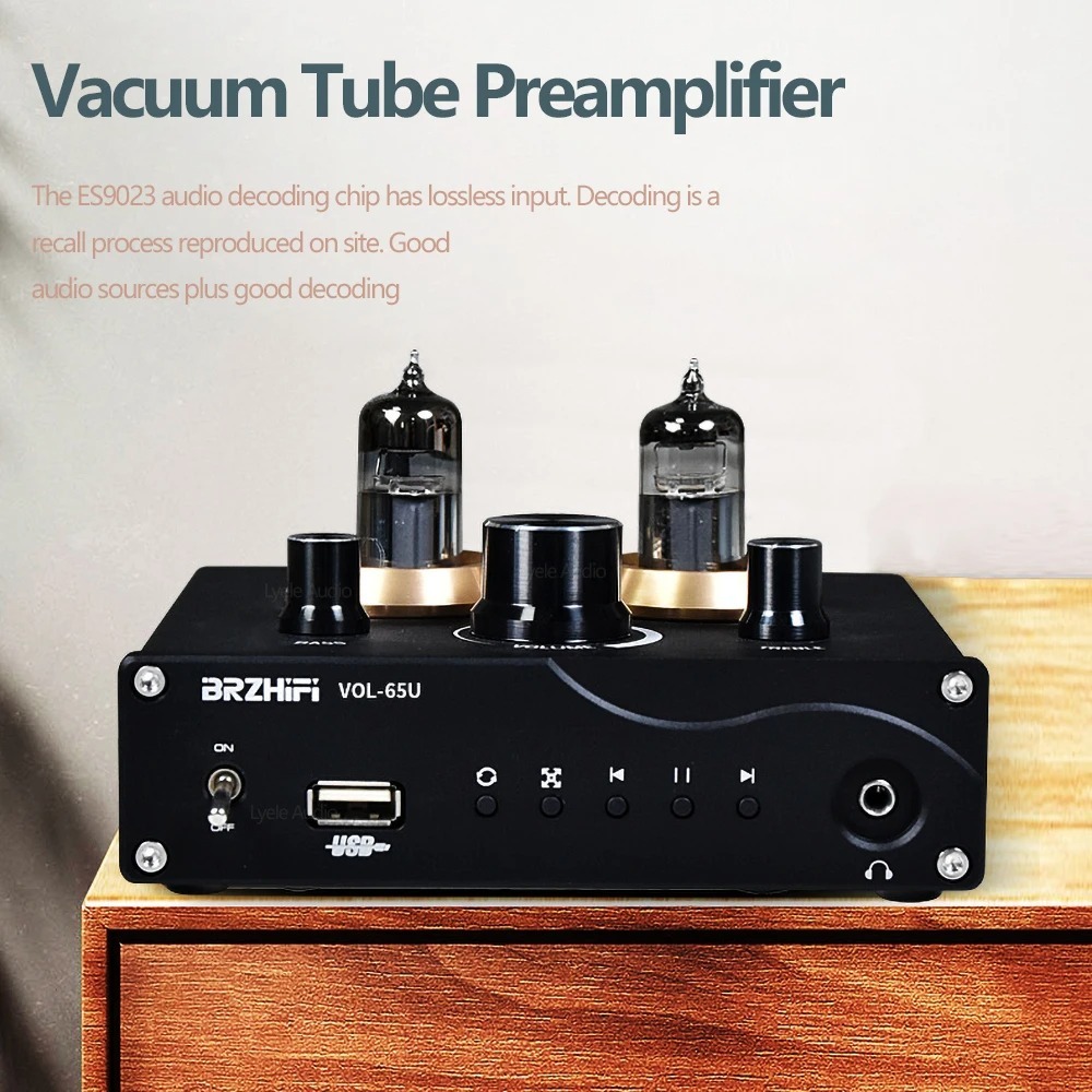 BRZHiFi VOL65U HiFi Tube PreAmp  ปรีแอมป์ หลอด เสียงดี Bluetooth 5.0 USB TF