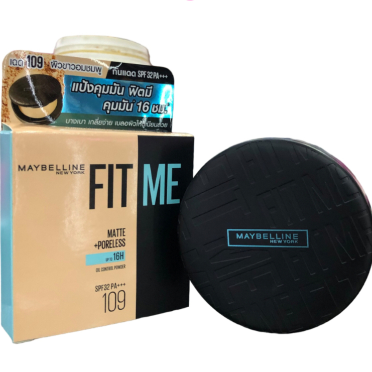 Maybelline Fit Me Matte + Poreless Powder แป้งพัฟ เมย์เบลลีน ฟิตมี แมทท์ พอร์เลสพาวเดอร์(น้ำหนัก 6 ก