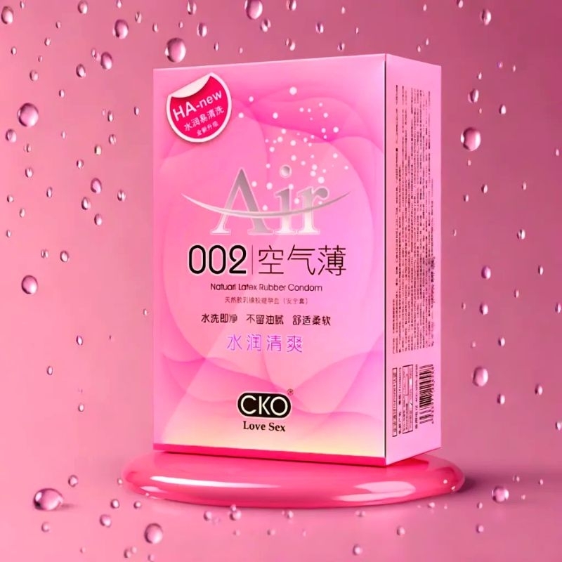 CKO Air002 น้ำหล่อลื่นHa 1800mg ถุงยางราคาโรงงาน 100 ชิ้น ไซส์ 52(ร้านThe Top)
