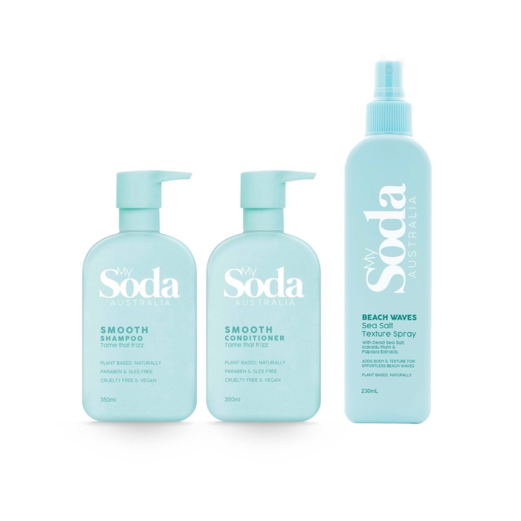 [แพ็ก3ขวด] มายโซดาออสเตรเลียแชมพูครีมนวดผมสมูทและสเปรย์บำรุงเส้นผม MY SODA AUSTRALIA  SMOOTH SHAMPOO