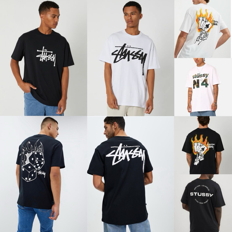 เก็บโค้ด ลดเพิ่ม20%[แท้100%]เสื้อ Stussy AU รุ่น Chest / Big Stock / Bigger / S Talk / Solid / Fire Dice / No. 4i