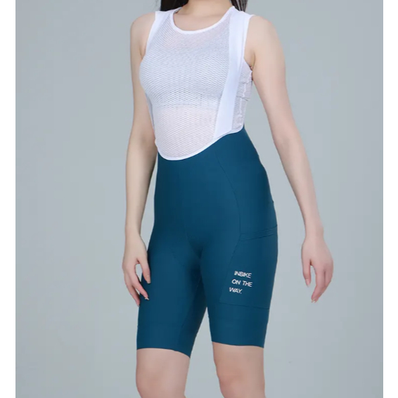 เอี๊ยมหญิง INBIKE Women Cycling Bib Shorts High Waist 2024SSXX236