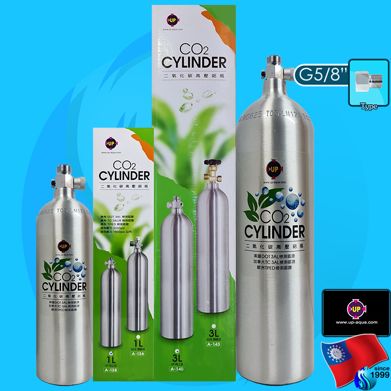 Up-Aqua Co2 Cylinder 1L / 3L A-138 A-140 ถังคาร์บอนไดออกไซด์ Up Aqua co2 A138 carbondioxide A140 ถัง