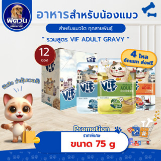 [ x12 ซอง ] Felina Canino VIF Super Premium Cat Pouch แมวโต …