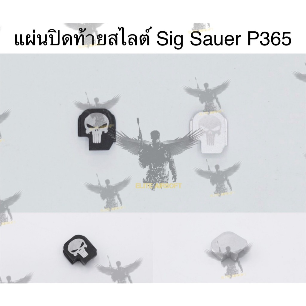 แผ่นปิดท้ายสไลต์ สีดำ สีเงิน รหัส P365