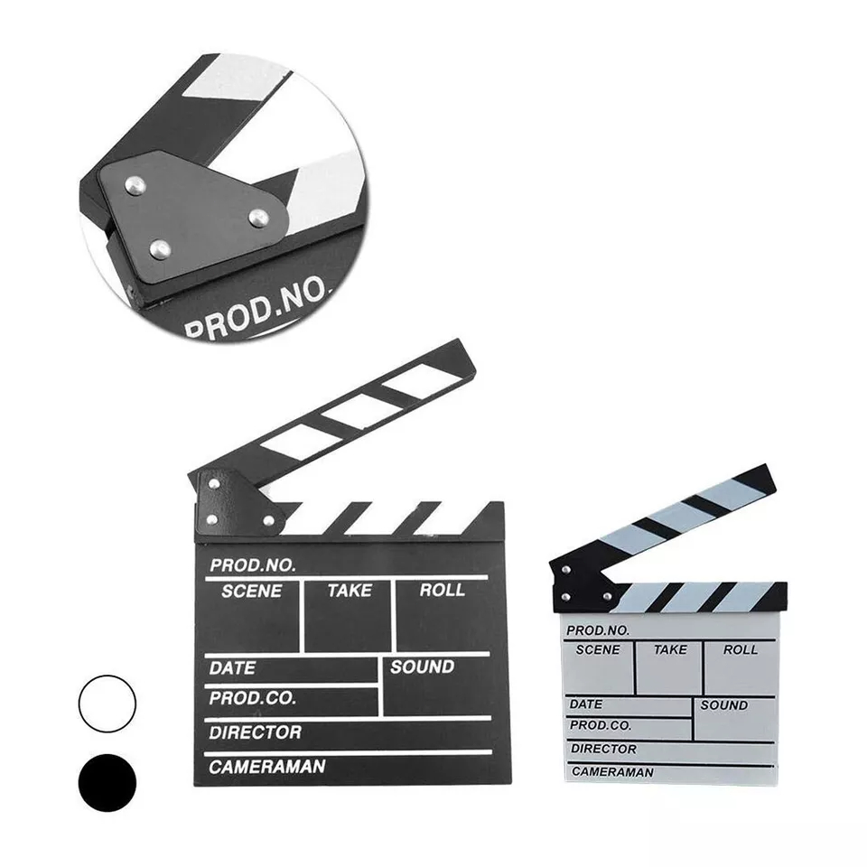 สเลท clapper board สเลทคัทฉาก สเลทคัดฉาก พรอพถ่ายรูป 20x20cm