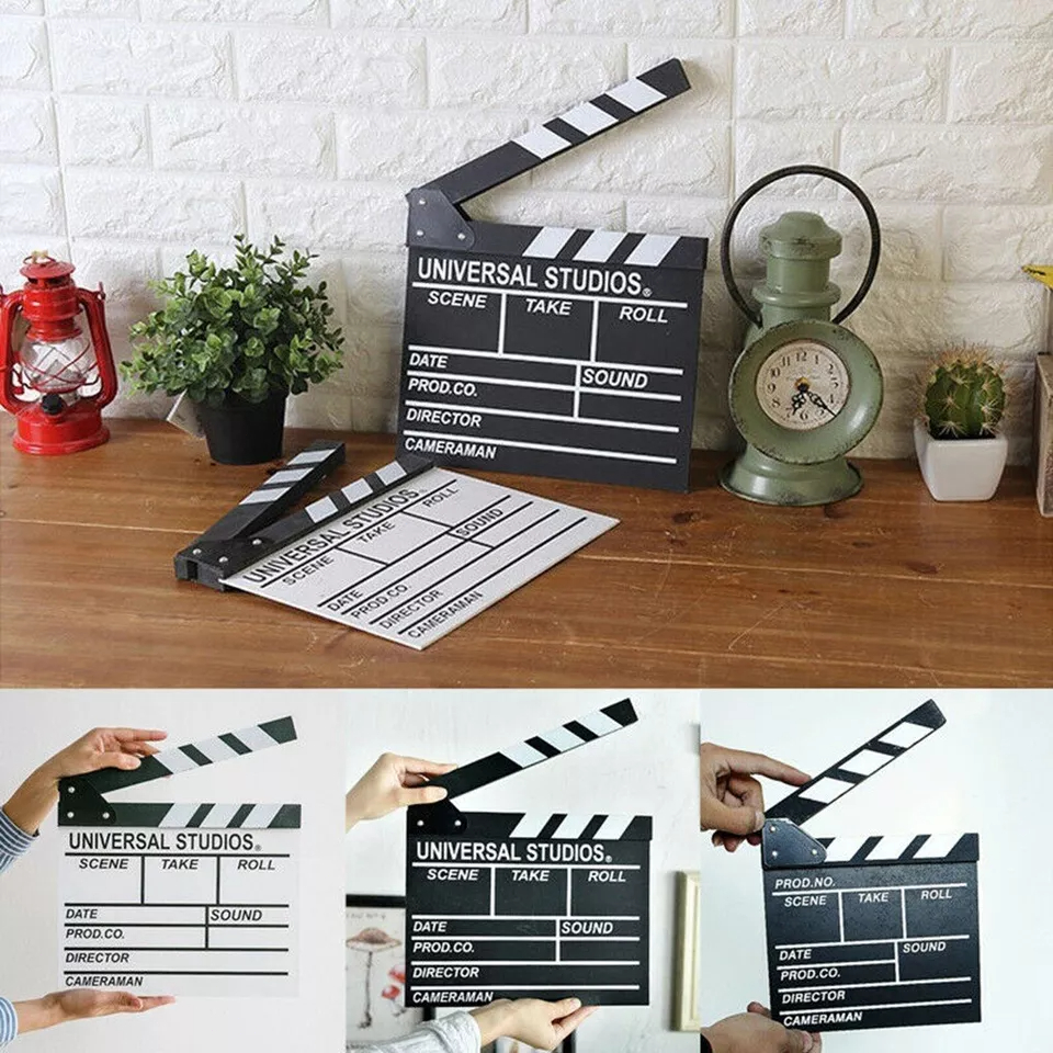 สเลท clapper board สเลทคัทฉาก สเลทคัดฉาก พรอพถ่ายรูป 20x20cm