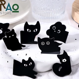 RAO Store พร้อมส่ง ที่คั่นหนังสือแม่เหล็กสีดำ ลายแมวลายหมีน่ารัก เป็นแม่เหล็กไดคัท2ด้าน