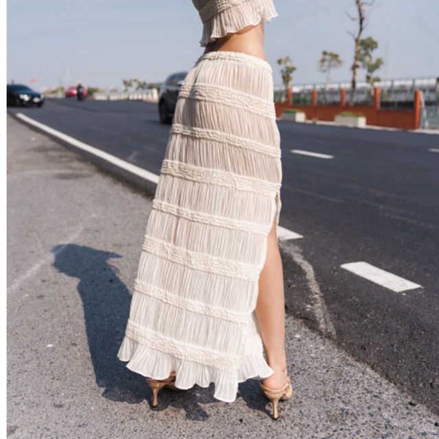 beachbitcha-Chiffon maxi skirt(เฉพาะกระโปรง)