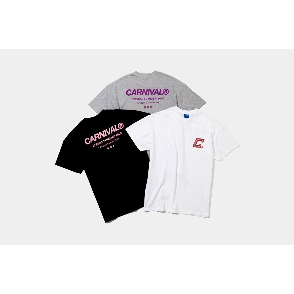 เสื้อยืด Carnival SS20 C Symbol T-Shirt สีดำ สีขาว สีเทา