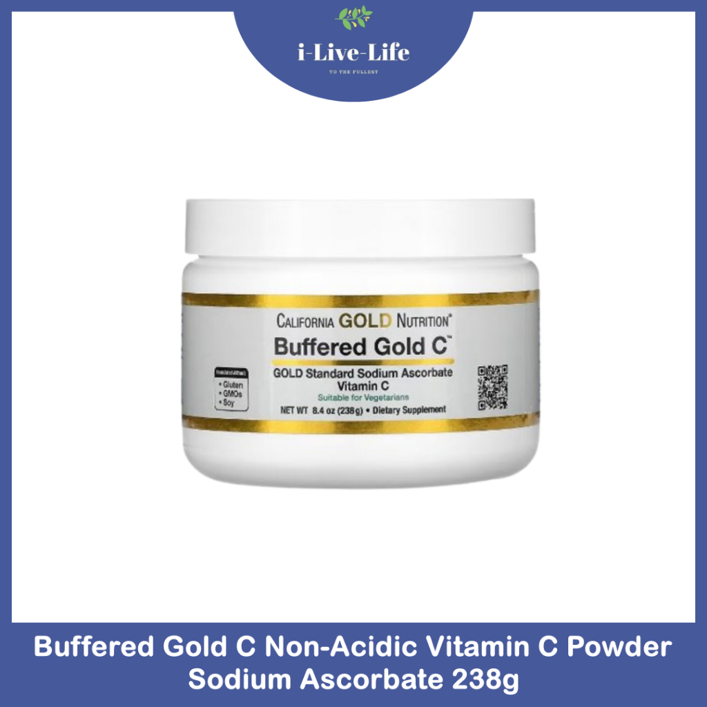 วิตามินซี สูตรบัฟเฟอร์ Buffered Gold C Non-Acidic Vitamin C Powder Sodium Ascorbate 238 g - CGN